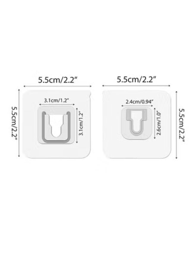 fantasize 20 قطعة خطافات لاصقة مزدوجة الجوانب قوية، مقاومة للماء والزيت، خطافات قابلة لإعادة الاستخدام، خطافات حائط للتعليق، شماعات حائط بدون مسامير، 2 في 1 ملصق بدون براغي للمطبخ والحمام والمكتب، مقاومة للماء ومقاومة للصدأ، بدون ثقب - Image 2